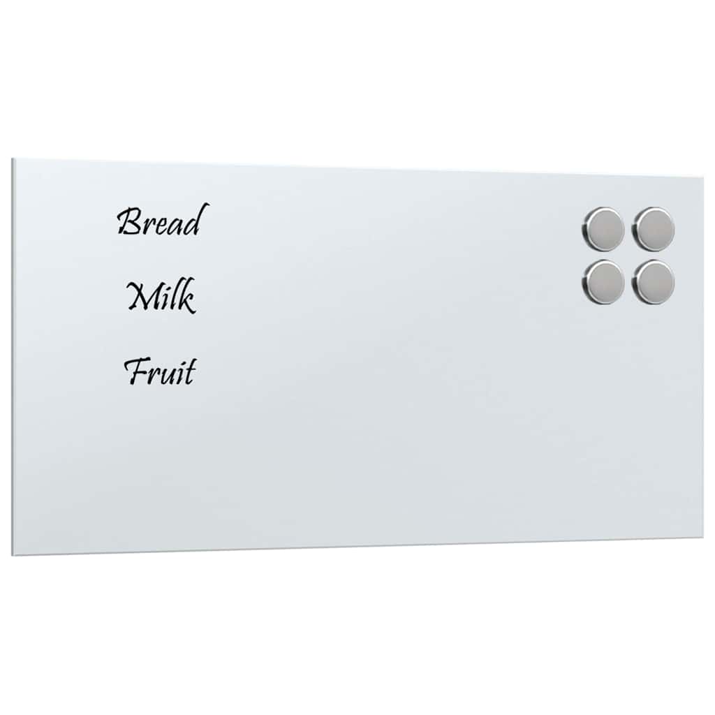 vidaXL Nástěnná magnetická tabule bílá 40 x 20 cm tvrzené sklo