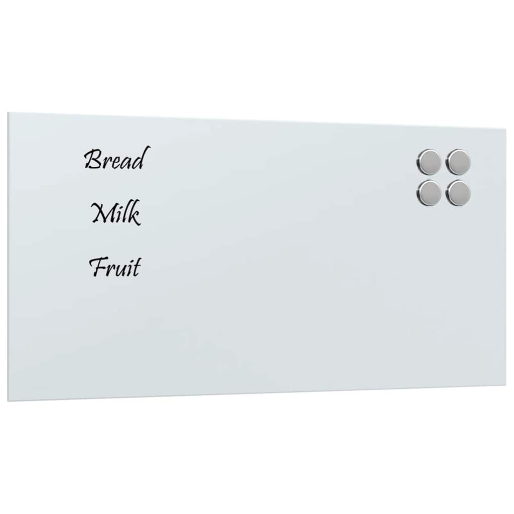 vidaXL Nástěnná magnetická tabule bílá 80 x 40 cm tvrzené sklo