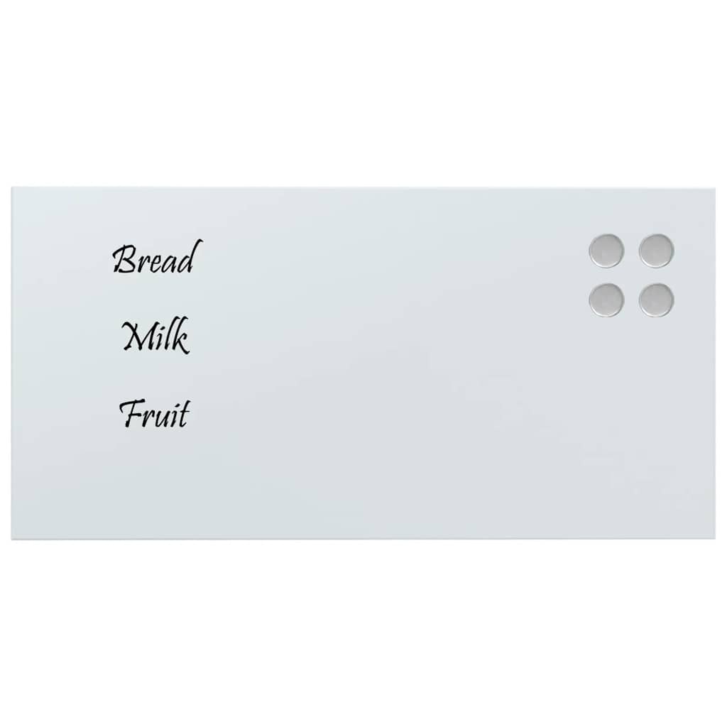 vidaXL fehér falra szerelhető edzett üveg mágnestábla 80 x 40 cm