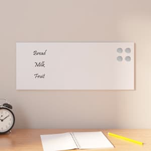 Nástěnná magnetická tabule bílá 50 x 20 cm tvrzené sklo