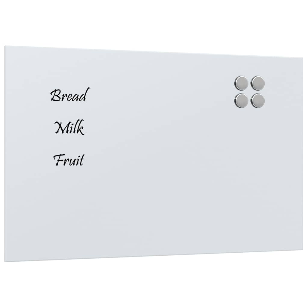 vidaXL Nástěnná magnetická tabule bílá 80 x 50 cm tvrzené sklo