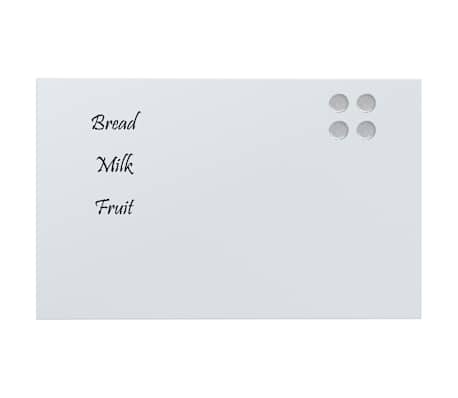 vidaXL Tableau noir magn&eacute;tique mural Blanc 80x50 cm Verre tremp&eacute;