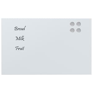 vidaXL Tableau noir magn&eacute;tique mural Blanc 80x50 cm Verre tremp&eacute;
