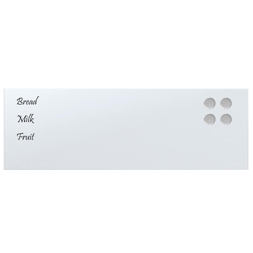 vidaXL Placă magnetică de perete, albă, 60x20 cm, sticlă securizată