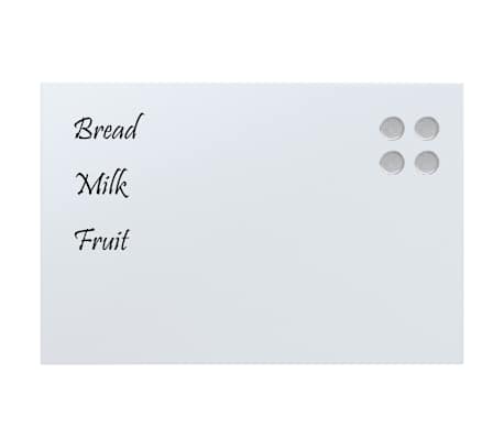 vidaXL Tableau noir magn&eacute;tique mural blanc 60x40 cm verre tremp&eacute;
