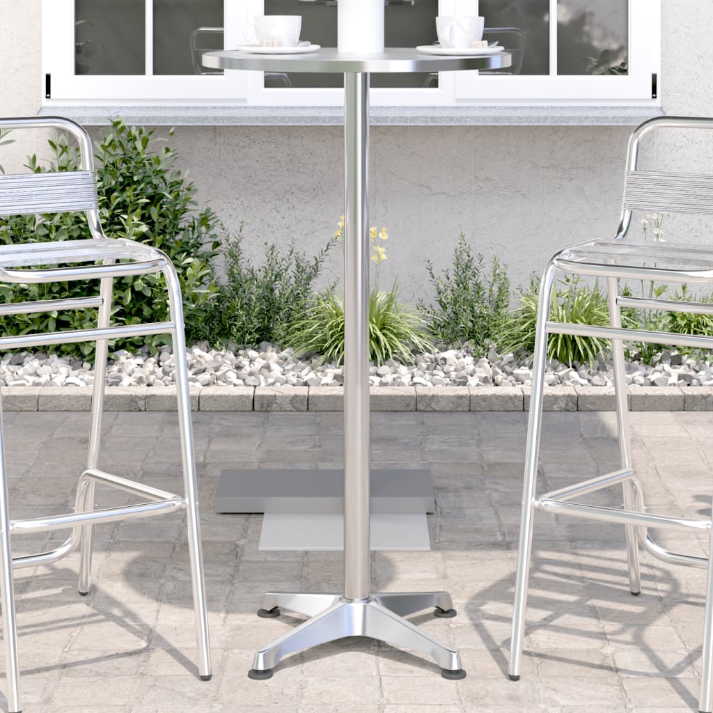 vidaXL Outdoor-Bartisch Höhenverstellbar Ø59,5x70/114,5 cm Aluminium