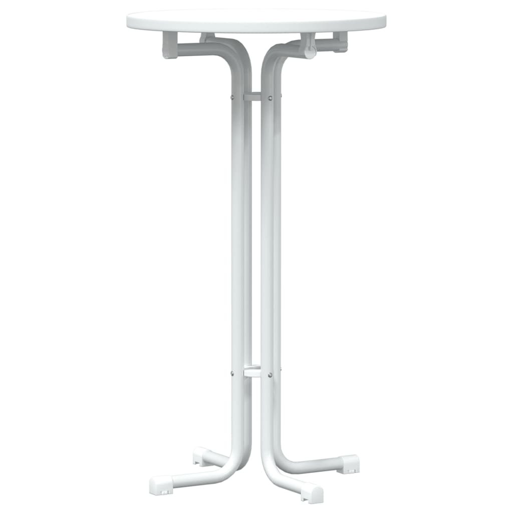 vidaXL Barový stůl bílý Ø 60 x 110 cm kompozitní dřevo a ocel