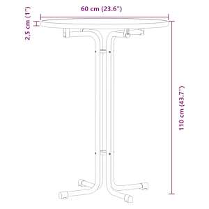 Barový stůl bílý Ø 60 x 110 cm kompozitní dřevo a ocel - obrázek 9