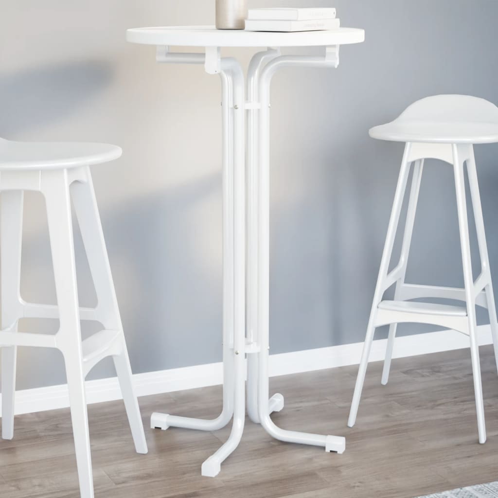 vidaXL Spisebord hvit Ø60x110 cm konstruert tre og stål - Møbler > Bord > Spisebord