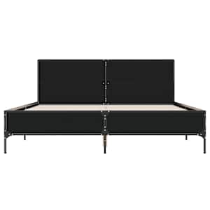 Rám postele černý 150 x 200 cm kompozitní dřevo a kov - obrázek 4