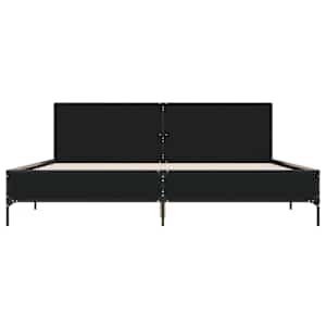 Rám postele černý 180 x 200 cm kompozitní dřevo a kov - obrázek 4