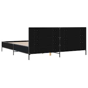 Rám postele černý 180 x 200 cm kompozitní dřevo a kov - obrázek 6