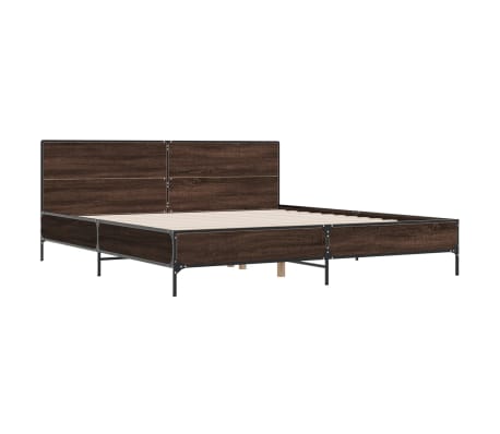 vidaXL Cadre de lit sans matelas ch&ecirc;ne marron 180x200 cm