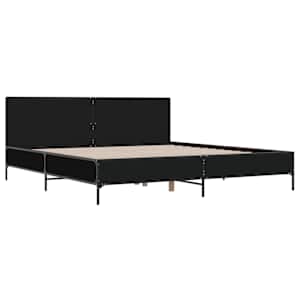 Rám postele černý 200 x 200 cm kompozitní dřevo a kov - obrázek 3