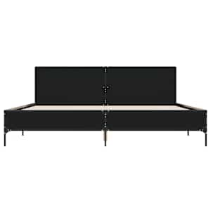 Rám postele černý 200 x 200 cm kompozitní dřevo a kov - obrázek 4