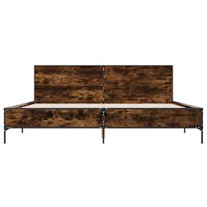 Rám postele kouřový dub 200 x 200 cm kompozitní dřevo a kov - obrázek 4