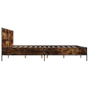 Rám postele kouřový dub 200 x 200 cm kompozitní dřevo a kov - obrázek 5