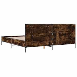 Rám postele kouřový dub 200 x 200 cm kompozitní dřevo a kov - obrázek 6
