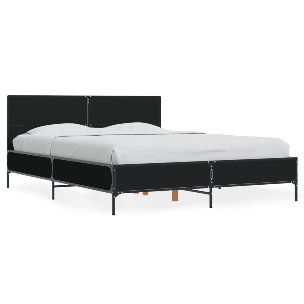 E-shop vidaXL Posteľný rám čierny 120x190 cm kompozitné drevo a kov