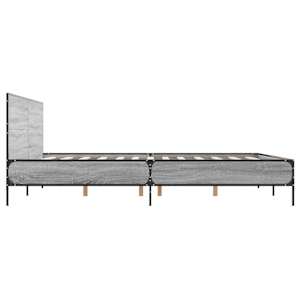 Rám postele šedý sonoma 120 x 190 cm kompozitní dřevo a kov - obrázek 5