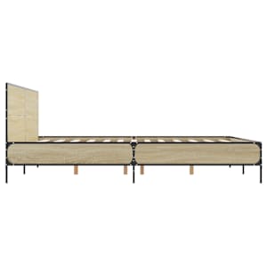 Rám postele dub sonoma 135 x 190 cm kompozitní dřevo a kov - obrázek 5