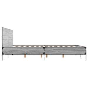Rám postele šedý sonoma 135 x 190 cm kompozitní dřevo a kov - obrázek 5