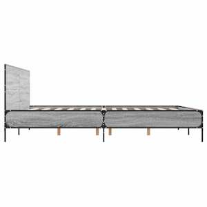 Rám postele šedý sonoma 140 x 190 cm kompozitní dřevo a kov - obrázek 5