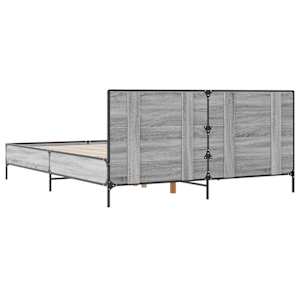 Rám postele šedý sonoma 140 x 190 cm kompozitní dřevo a kov - obrázek 6