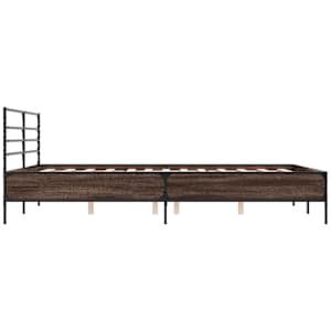 Rám postele hnědý dub 120 x 200 cm kompozitní dřevo a kov - obrázek 5