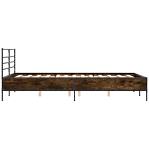 Rám postele hnědý dub 140 x 200 cm kompozitní dřevo a kov - obrázek 5