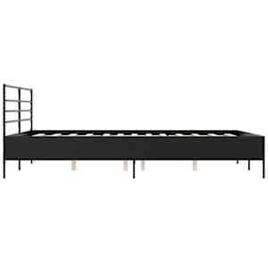 Rám postele černý 150 x 200 cm kompozitní dřevo a kov - obrázek 5