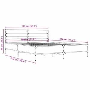Rám postele černý 150 x 200 cm kompozitní dřevo a kov - obrázek 9
