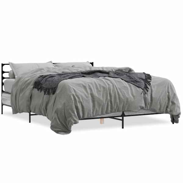 vidaXL voodiraam, hall Sonoma tamm, 160 x 200 cm, tehispuit ja metall