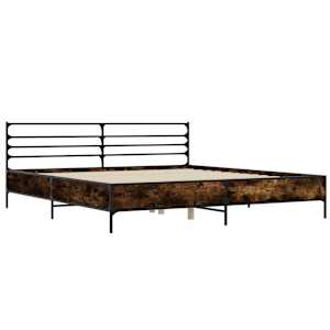 Rám postele kouřový dub 180 x 200 cm kompozitní dřevo a kov - obrázek 3