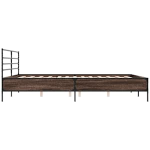 Rám postele hnědý dub 180 x 200 cm kompozitní dřevo a kov - obrázek 5