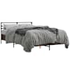 vidaXL voodiraam, pruun tamm, 135 x 190 cm, tehispuit ja metall