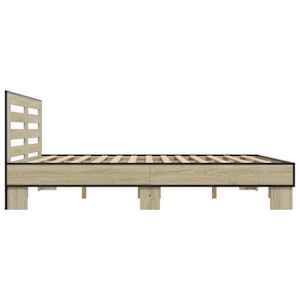 Rám postele dub sonoma 200 x 200 cm kompozitní dřevo a kov - obrázek 5