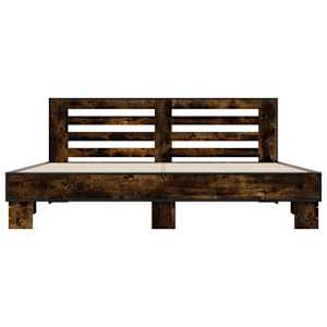 Rám postele kouřový dub 200 x 200 cm kompozitní dřevo a kov - obrázek 4