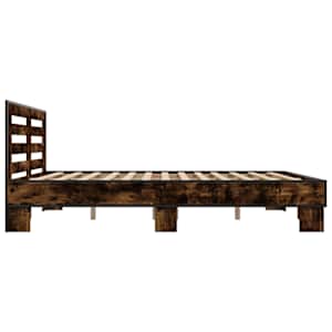 Rám postele kouřový dub 200 x 200 cm kompozitní dřevo a kov - obrázek 5