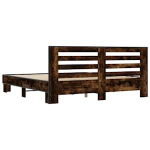 Rám postele kouřový dub 200 x 200 cm kompozitní dřevo a kov - obrázek 6