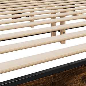 Rám postele kouřový dub 200 x 200 cm kompozitní dřevo a kov - obrázek 7