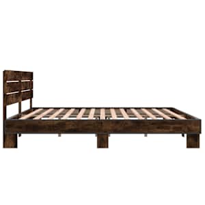 Rám postele kouřový dub 200 x 200 cm kompozitní dřevo a kov - obrázek 5