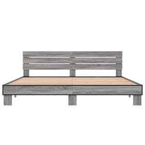 Rám postele šedý sonoma 200 x 200 cm kompozitní dřevo a kov - obrázek 4