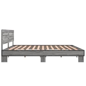 Rám postele šedý sonoma 200 x 200 cm kompozitní dřevo a kov - obrázek 5