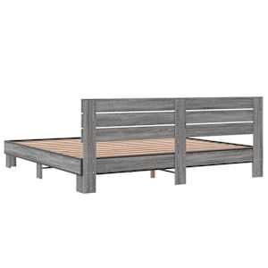 Rám postele šedý sonoma 200 x 200 cm kompozitní dřevo a kov - obrázek 6