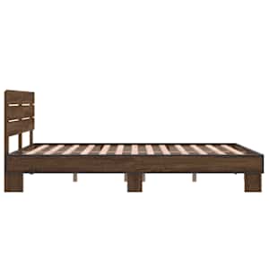 Rám postele hnědý dub 120 x 200 cm kompozitní dřevo a kov - obrázek 5