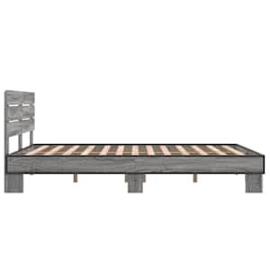 Rám postele šedý sonoma 135 x 190 cm kompozitní dřevo a kov - obrázek 5