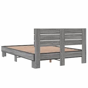 Rám postele šedý sonoma 135 x 190 cm kompozitní dřevo a kov - obrázek 6