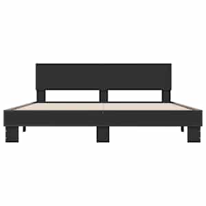 Rám postele černý 200 x 200 cm kompozitní dřevo a kov - obrázek 4