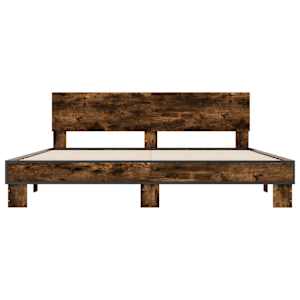 Rám postele kouřový dub 200 x 200 cm kompozitní dřevo a kov - obrázek 4